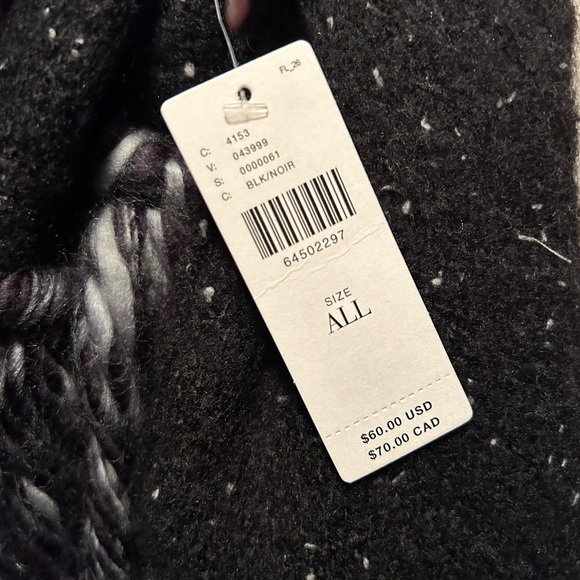 NWT Anthropologie Black Tassel Scarf - Picture 3 of 3